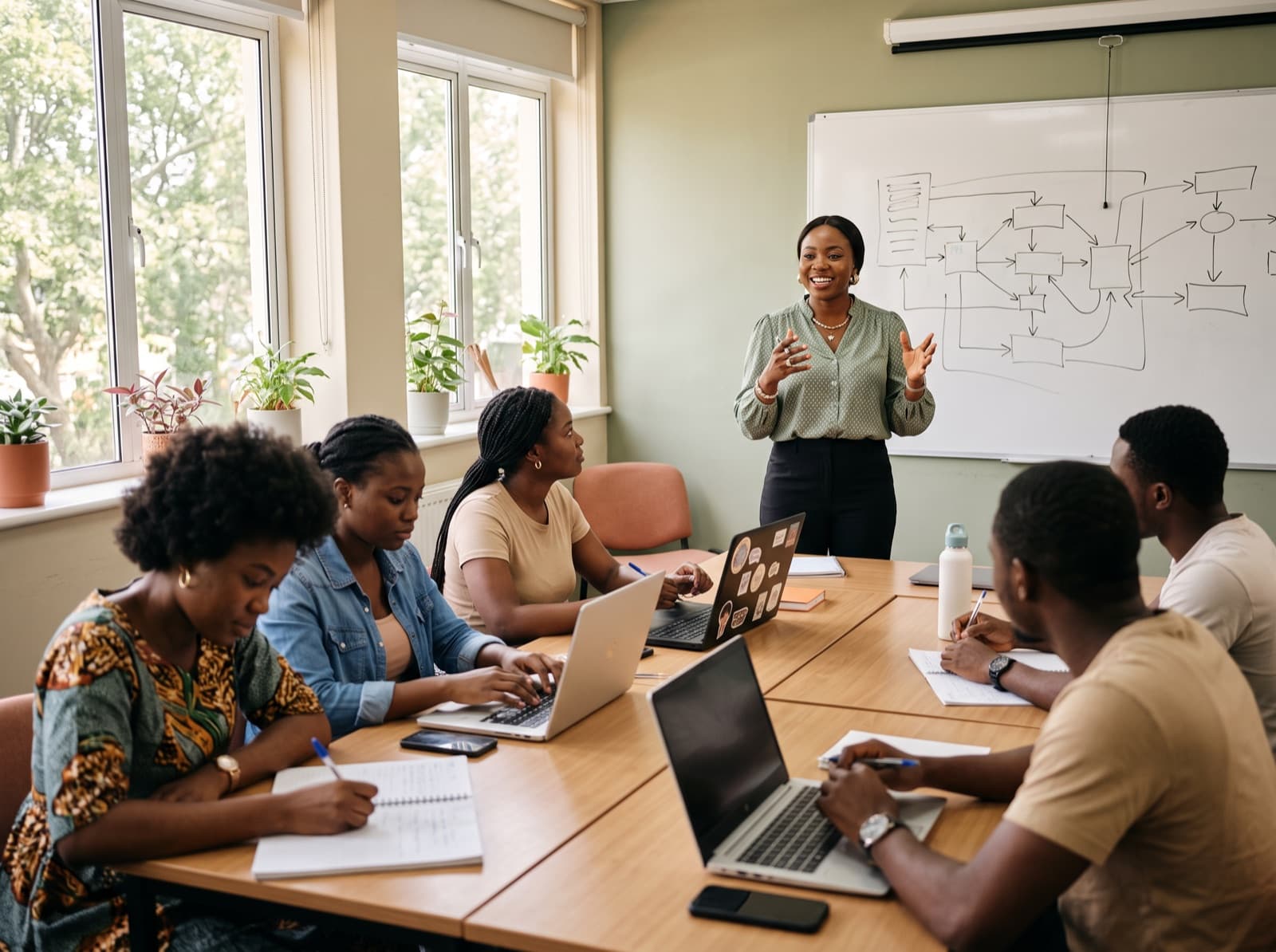 Instructor leading a Bridgewell training session in a bright classroom